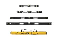 Image of Stabila Dark Shadow Spirit Level Set 4pc 1-96-2 Mega Set and bag