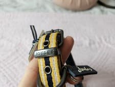 Image of Joules Brand New Dog Collar. BNWT. Size Medium. Navy and Yellow. New with Tags
