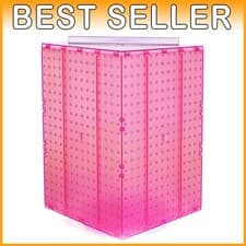 Image of Azar 4-Sided Revolving Display Stand - Retail Pegboard, Pink