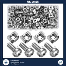 Image of Durable Server Rack Cage Nuts & Screws Kit M6x20mm 110 Pcs Easy Install