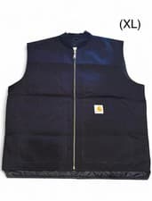 Image of Heavy duty duck canvas Rework Carhartt black quilted vest/gilet Size XL