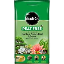 Image of Miracle-Gro Cactus Succulent & Bonsai Compost 10L Peat Free Potting Mix Soil