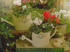 Image of Vintage Metal Wall Watering Can Hanging Half Planter Choice of 3 Colours Rustic