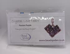 Image of Crystal Love Heart Kit by Bead Spider - Passion Purple - New - makes 3 hearts