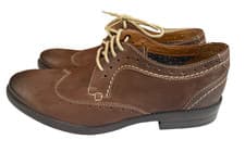 Image of Clarks Men's Bdelsin Wing Brown Nubuck Leather Shoes Size 8 / 42
