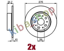 Image of 2x RIGHT OR LEFT BRAKE DISC REAR L/R FITS ALFA ROMEO 166 LANCIA GAMMA KAPPA