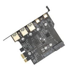 Image of Pcie 1X To Usb Expansion Card 3Xusb3.0 2Xtype C 19Pin 5 Port Expansion Ada