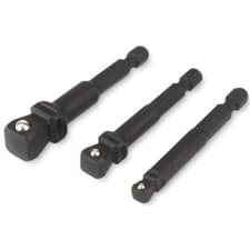 Image of Titan 3pc Wobble Impact Socket adapters 1/4" Hex to 1/4, 3/8 & 1/2" sq dr #49003