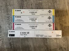 Image of Canon Genuine C-EXV47 Black/Cyan/Yellow/Magenta Toner Cartridge Bundle