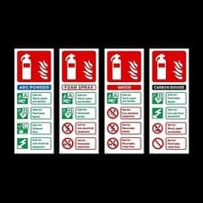Image of Fire Extinguisher ID Plastic Sign or Sticker - All Materials