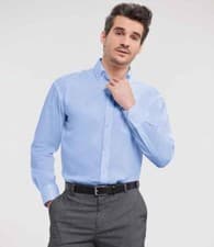 Image of Russell Collection Long Sleeve Ultimate Non-Iron Shirt Pocket Corporate Workwear