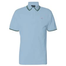 Image of Emporio Armani Inspired Interlock Striped Collar Men’s Polo Shirt - Regular Fit