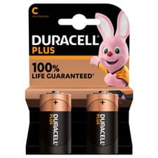 Image of Duracell Plus C LR14 1.5V Alkaline Batteries Extended Shelf Life - Pack of 2