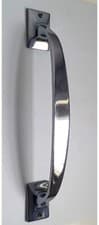 Image of Polished Chrome Cranked Door Pull Handle Brass 10" 250mm