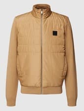 Image of Hugo Boss Lavando Hybrid Mixed logo-patch padded Jacket men's sz S