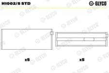 Image of GLYCO H1002/5 STD Crankshaft Bearings for MERCEDES-BENZ,MERCEDES-BENZ (BBDC)