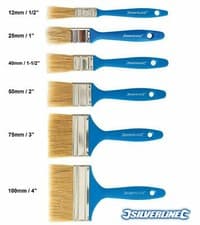 Image of Silverline Disposable Paint Brushes All Sizes Multi Buy Decorating Wall Fence