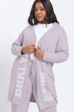 Image of Yours Curve Women's Plus Size 'BRKLYN' Slogan Longline Hoodie