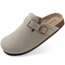 Image of Asgard Cork Sole Clogs Women Men Casual Beach Comfort Suede Mules Buckle