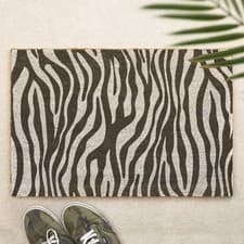 Image of Zebra Print Brush Doormat Printed Door Mat Animal Print Welcome Mat Gift