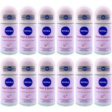 Image of NIVEA Pearl and Beauty Roll-On Deodorant 72H Anti-Perspirant 50ml - 12 Pack