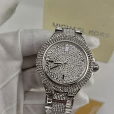 Image of NEW MICHAEL KORS MK5869 WOMEN'S WATCH SILVER STRAP SILVER DIAL SILVER CASE