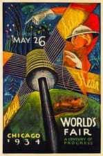 Image of 1934 Chicago World's Fair Vintage Style Travel Poster - 11x17 Century of Progres