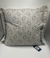 Image of Bedeck of Belfast Linen Blend Cora Cushion Light Grey 50cmx50cm