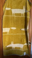 Image of Scion Living Mr Fox Bath Towel Colour Yellow Size 70cm x 130cm 100% Cotton
