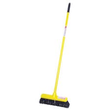 Image of Short Handled Broom Yard Sweeping Brush Hard Bristles 30cm Head 1.3m Long