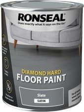Image of Ronseal Diamond Hard Floor Paint, Easy-To-Apply, Slate Satin, 750ml