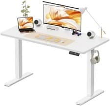 Image of 120 x 60 cm Standing Desk, Electric Height Adjustable Desk with 2 Hooks, Compute