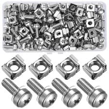 Image of 110 Pcs/55 Set Rack Mount Cage Nuts and Screws Kit, M6X20Mm Server Rack Screws a