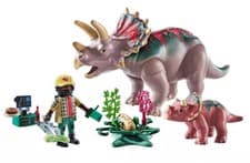 Image of Playmobil Dinos Set 71821 Triceratops Family and Researcher New No Box