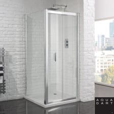 Image of Aquadart Venturi 6 Frameless Bi-fold Shower Door 900mm AQ9317S