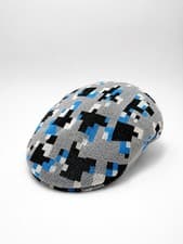 Image of Kangol Pixel Grey Black Flat Cap - XL