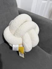 Image of Furn Boucle Ecru Knot Fleece Cushion 30x30