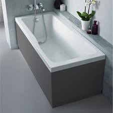 Image of Nes Home 1400 x 700mm Square Single Ended Bath with Bath Leg