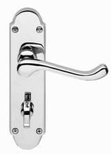 Image of Epsom Bathroom Door Handle 170mm X 40mm Polished Chrome