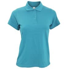Image of B&C Safran Pure Womens/Ladies Short Sleeve Plain Polo Shirt/XS Atoll BC104