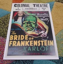 Image of The Bride Of Frankenstein Poster New Excellent Condition Reproduction 17"x11"