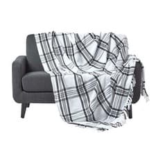 Image of Cotton Extra Large Tartan Throws for Sofas Bed Throw Blankets Bedspreads