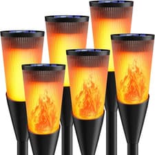 Image of Fifiying Solar Lights Outdoor Garden, 6 Pack Solar Torch Light with Flickering