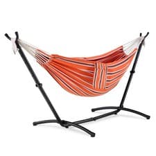 Image of Hammock with Stand, Orange 2 Person Hammock with Adjustable Frame, VonHaus