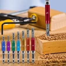 Image of Hex Self Centering Hinge Drill Bit Set Hardware Pilot Hole Door Window Tool HOT