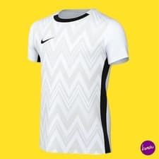 Image of NIKE Unisex Challenge V Dri-FIT T-Shirt, White/Black, Kids, UK L | EU 152–158