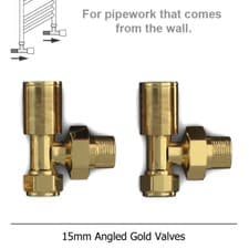 Image of Gold Radiator Valves | Special Golden ShinyFinish TRV Valves With Options 