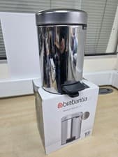 Image of Brabantia Newicon Pedal Bin 3 L Brilliant Steel Soft-Closure Bathroom-rust stain