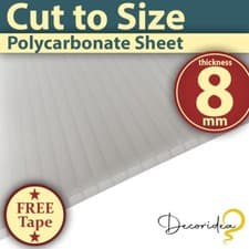 Image of Britshield® 8mm Opal White Polycarbonate Roofing Sheet - UV Protection