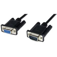 Image of StarTech SCNM9FM1MBK 1m Black DB9 Serial RS232 Null Modem Cable F/M
